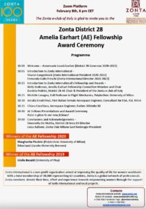 Premiazione Amelia Earhart Fellowship del Distretto 28